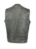 Leather Motorcycle Vest - Men's - Gray - Gun Pockets - Up To 12XL - DS191V-DS