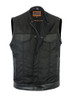 Canvas and Leather Motorcycle Vest - Men's - Gun Pockets - Up To 12XL - DS687-DS