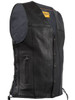 Leather Motorcycle Vest - Men's - Side Laces - MV8015-NK-DL