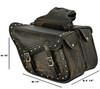 Saddlebags - Leather - Distressed Brown - Studs - Motorcycle Luggage - SD4065-12N-DL