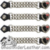 Set of Four - Black Red Rose - Vest Extenders - Chrome Chain - AC1305-BLACK-DL