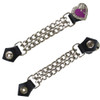 Set of Four - Purple Heart Chrome Rose - Vest Extenders - Chrome Chain - AC1305-PURP-DL