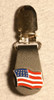 Pair of Biker Boot Clips - USA Flag - Black and Silver - Motorcycle - J122-26DS