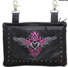 Leather Belt Bag - Pink - Gun Pocket - Tribal Heart Design - Handbag - BAG36-EBL1-PINK-DL