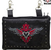 Leather Belt Bag - Red - Gun Pocket - Tribal Heart Design - Handbag - BAG36-EBL1-RED-DL