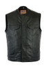 Leather Motorcycle Vest - Men's - Gun Pockets - Up To 12XL - Big and Tall - Maverick - DS187-DS