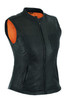 Leather Vest - Women's - Concealed Gun Pockets - Racer Collar - LV8528-07-DL
