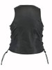 Leather Vest - Women's - Zipper Front - Side Laces - Gun Pockets - DS245-DS.