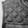 Leather Motorcycle Vest - Men's - Downside - Black with White Stitching - Up To 5X - FIM693-QLT-WH-FM