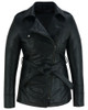 Leather Motorcycle Jacket - Women's - Hip Length - Belt - ELAN-DS