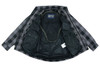 Flannel Motorcycle Shirt - Men's - Armor Pockets - Alpha Check - Gun Pockets - Up To Size 6XL - Black Gray Plaid - RC4670-RC