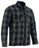 Flannel Motorcycle Shirt - Men's - Armor Pockets - Alpha Check - Gun Pockets - Up To Size 6XL - Black Gray Plaid - RC4670-RC