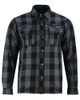 Flannel Motorcycle Shirt - Men's - Armor Pockets - Alpha Check - Gun Pockets - Up To Size 6XL - Black Gray Plaid - RC4670-RC