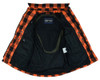 Flannel Motorcycle Shirt - Men's - Armored - Alpha Check - Gun Pockets - Up To Size 5XL - Orange Black Plaid - RC4675-RC