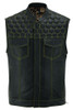 Leather Motorcycle Vest - Men's - Gold Rush Liner - Up To 8XL - DS195-DS