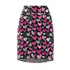 Doodle Hearts Too - Black Pink White - Women's Pencil Skirt (AOP)