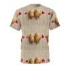 Potatoes in Love - Burlap - Red Hearts - Valentine's Day - Unisex Cut & Sew Tee (AOP)