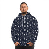 Sun Moon Stars - White on Midnight Blue - Fashion Hoodie (AOP)