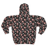 Sugar Skulls and Roses - Pink White on Black - Unisex Zip Hoodie (AOP)