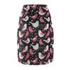 Doodle Love Birds - Pink White on Black - Women's Pencil Skirt (AOP)