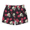 Skulls and Roses - Pink White on Black - Swim Trunks (AOP)