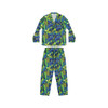 Cat Hiding in the Plants - Blues Greens Yellow - Multiple Colors - Women's Satin Pajamas - PJs