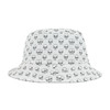 Simple Skulls Pattern - Black on White - Biker Bucket Hat