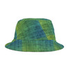 Green to Blue Gradient Burlap Patterns - Blues and Greens - Biker Bucket Hat