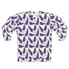 Doodle Eggplant Emoji - Text Schwing - Purple Green on White - Unisex Sweatshirt 