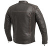 Leather Motorcycle Jacket - Men's - Brown-Beige - Crusader - FIM256CDMZ-FM
