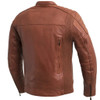 Leather Motorcycle Jacket - Men's - Whiskey - Crusader - FIM256CDMZ-WHS-FM