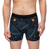 Cat and Planets Design on Black Background - Biker Apparel - Undies - Men's Boxers