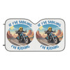 If I'm Smiling I'm Riding - Multiple Colors and Blue Text on White - Car Sun Shades