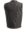 Leather Motorcycle Vest - Men's - The Cut - Orange Accents - Up To 5X - FIM694PM-FM