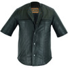 Leather Baseball Shirt - Men's - Motorcycle - Up To Size 5XL - Concealed Carry Pockets - DS775-DS