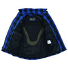 Flannel Motorcycle Shirt - Men's - Armor Pockets - Gun Pockets - Up To Size 5XL - Blue  Black Plaid - DS4674-DS