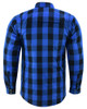 Flannel Motorcycle Shirt - Men's - Armor Pockets - Lumberjack - Gun Pockets - Up To Size 5XL - Blue  Black Plaid - RC4674-RC
