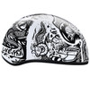 DOT Motorcycle Helmet - Live Fast Graffiti - Shorty - Skull Cap - D6-LF-DH