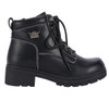 Faux Leather Motorcycle Boots - Women's - Black - Ankle - Riding - BTL7009-DL