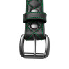 Leather Belt - Men's - Black with Green Stitching - Double Diamond - FIMB16012-BLKGR-FM