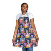 Four Square Cats and Flowers - Pattern 100 - Colorful - Apron - Choice of 5 Strap Colors