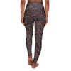 Red Cherries on a Polka Dot Background - Red Green Black White - High Waisted Yoga Leggings - Pants