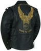 Leather Motorcycle Jacket - Men's - Embossed Live To Ride - Up To Size 8XL - Black - Freedom Rider - RC759-RC