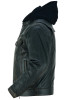 Leather Motorcycle Jacket - Men's - Hoodie - Distressed - Black - Up To 5XL - Vance - RC782-RC
