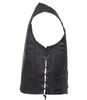 Leather Motorcycle Vest - Men's - American Indian - Retro Brown - Side Laces - Up To 64 - MV3091-01-DL