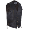 Leather Motorcycle Vest - Men's - American Indian - Retro Brown - Side Laces - Up To 64 - MV3091-01-DL