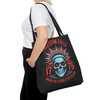 Biker Chick Tote Bag - Freedom Falls When the Strong Stay Silent 1776 - Lady Liberty Skull - Color Choice