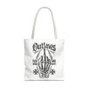 Tote Bag - Outlaws Skeleton Middle Finger - 'Fuck Around and Find Out' - Black on White - Choice of Sizes