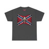 Confederate Flag - Angry Skull - Rebel - T-Shirt - Unisex Heavy Cotton Tee 2