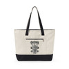 Canvas Tote Bag - 'Outlaws' Vintage Skull Zippered Tote